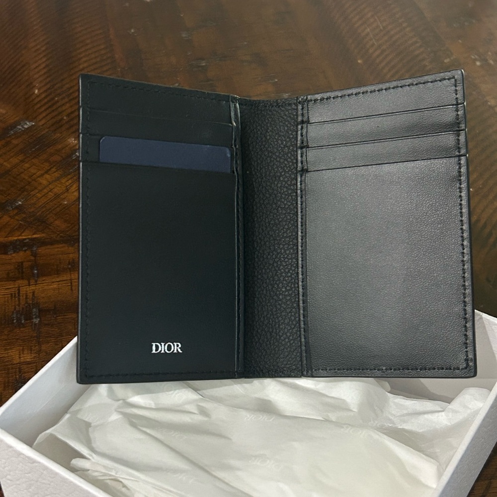 Dior Embossed Black Leather Card Holder - Picture 4 of 13